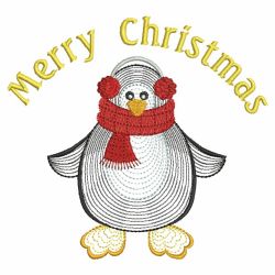 Rippled Christmas Penguin(Md) machine embroidery designs