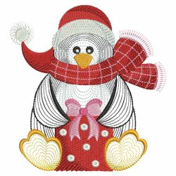 Rippled Christmas Penguin 02(Lg) machine embroidery designs