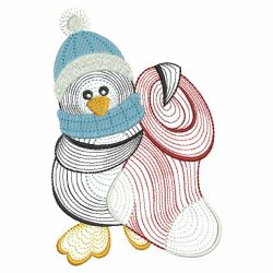 Rippled Christmas Penguin 04(Lg) machine embroidery designs