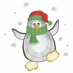 Rippled Christmas Penguin 08(Sm) machine embroidery designs