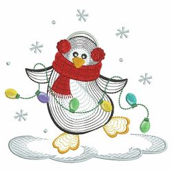 Rippled Christmas Penguin 09(Sm) machine embroidery designs