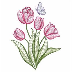 Rippled Tulips 03(Md) machine embroidery designs