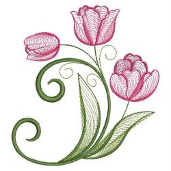 Rippled Tulips 12(Md) machine embroidery designs