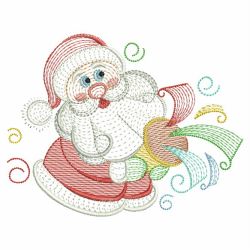 Rippled Christmas Santa 07(Md) machine embroidery designs