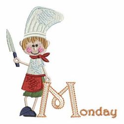Days Of The Week Chef Boy 02 machine embroidery designs