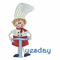 Days Of The Week Chef Boy 03 machine embroidery designs