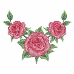 Watercolor Red Roses(Md) machine embroidery designs