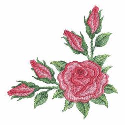 Watercolor Red Roses 07(Sm) machine embroidery designs