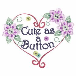 Cute As A Button 10 machine embroidery designs