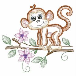 Rippled Little Monkey 03(Md) machine embroidery designs
