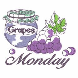 Days Of The Week Fruits 02(Lg) machine embroidery designs