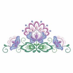 Jacobean Flower Border 09(Sm) machine embroidery designs