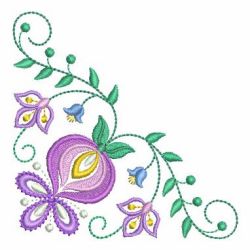 Jacobean Flower Corner machine embroidery designs