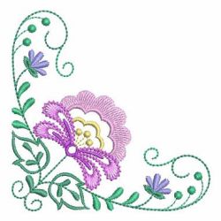 Jacobean Flower Corner 02 machine embroidery designs