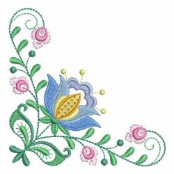 Jacobean Flower Corner 03 machine embroidery designs