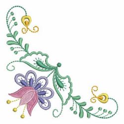 Jacobean Flower Corner 04 machine embroidery designs