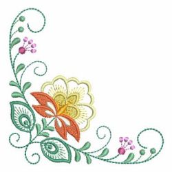 Jacobean Flower Corner 05 machine embroidery designs