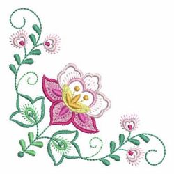 Jacobean Flower Corner 08 machine embroidery designs