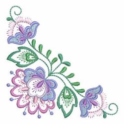 Jacobean Flower Corner 09 machine embroidery designs