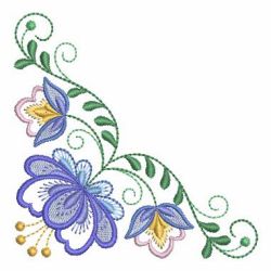 Jacobean Flower Corner 10 machine embroidery designs