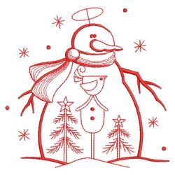 Redwork Country Snowman 2 01(Sm) machine embroidery designs