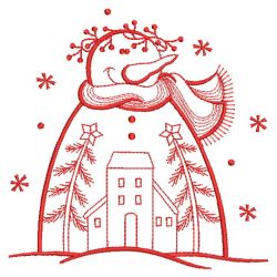 Redwork Country Snowman 2 02(Sm)