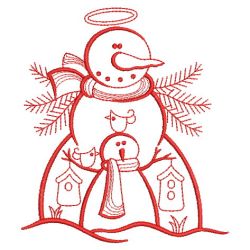 Redwork Country Snowman 2 07(Md) machine embroidery designs