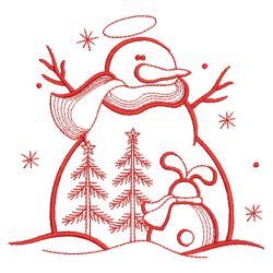 Redwork Country Snowman 2 10(Lg)