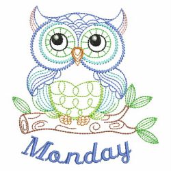 Days Of The Week Owls 01(Md) machine embroidery designs