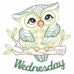 Days Of The Week Owls 03(Sm) machine embroidery designs