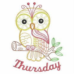 Days Of The Week Owls 04(Sm) machine embroidery designs