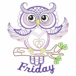 Days Of The Week Owls 05(Sm) machine embroidery designs