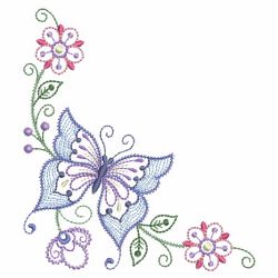 Rippled Floral Butterfly(Md) machine embroidery designs