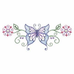 Rippled Floral Butterfly 02(Md) machine embroidery designs
