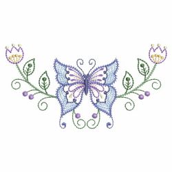 Rippled Floral Butterfly 03(Lg) machine embroidery designs