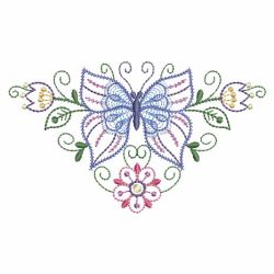 Rippled Floral Butterfly 05(Md) machine embroidery designs