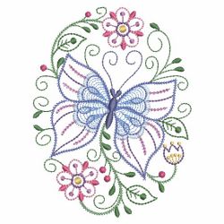Rippled Floral Butterfly 08(Lg) machine embroidery designs