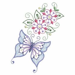 Rippled Floral Butterfly 13(Md) machine embroidery designs