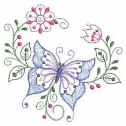 Rippled Floral Butterfly 14(Lg) machine embroidery designs