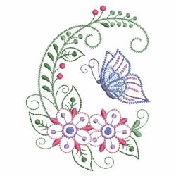 Rippled Floral Butterfly 18(Sm) machine embroidery designs