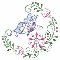 Rippled Floral Butterfly 19(Md) machine embroidery designs