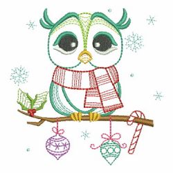 Vintage Christmas Owl 01(Lg) machine embroidery designs