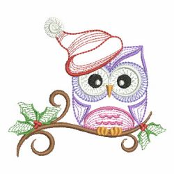 Vintage Christmas Owl 02(Md) machine embroidery designs