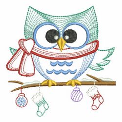Vintage Christmas Owl 05(Md) machine embroidery designs