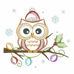 Vintage Christmas Owl 06(Md) machine embroidery designs
