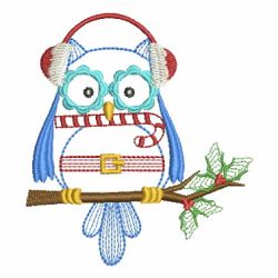 Vintage Christmas Owl 07(Md) machine embroidery designs