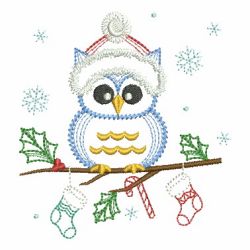 Vintage Christmas Owl 09(Md) machine embroidery designs