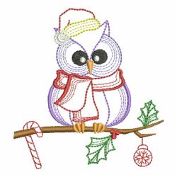Vintage Christmas Owl 10(Md) machine embroidery designs