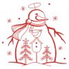 Redwork Country Snowman 2(Sm)