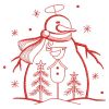 Redwork Country Snowman 2(Lg)